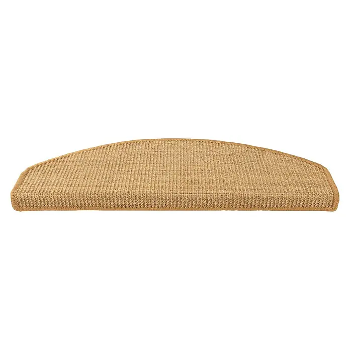 Stufenmatte Premium - 65 x 23,5 cm, 100 % Sisal, Kork - Halbrunde Stufenmatte in Beige mit schlichter Webstruktur. Ideal für den Innenbereich zur Erhöhung der Trittsicherheit.