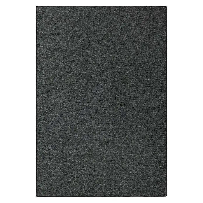Flachgewebeteppich London - Anthrazit, 100 x 100 cm, 100 % Polypropylen - Nahaufnahme eines Akustikpaneels in dunklem Grau mit einer feinen, texturierten Oberfläche, um Schall zu absorbieren. Ideal für Büros oder Studios.