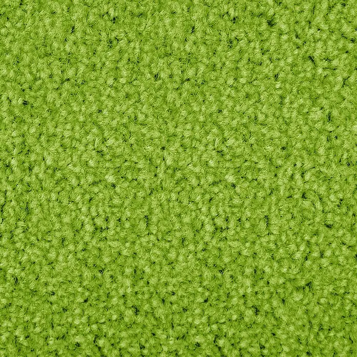 Kurzflorteppich Dynasty - Grün, 200 x 200 cm, 100 % Polypropylen - Nahaufnahme eines leuchtend grünen Teppichs mit dichter Textur, ideal für Wohnräume, der Komfort und eine frische Atmosphäre bietet.
