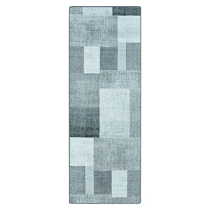 Teppichläufer Lucano - Anthrazit, 350 x 80 cm, 100 % Polyamid - Grauer Teppich mit modernem geometrischen Muster. Er verleiht jedem Raum einen stilvollen und zeitgemäßen Touch.