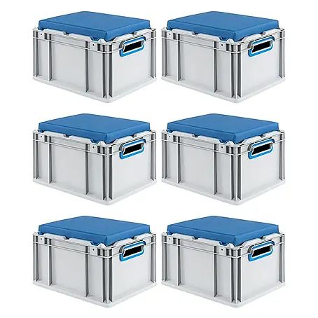 Proregal  Euroboxen-Set 6x Eurobox NextGen Seat Box Blau