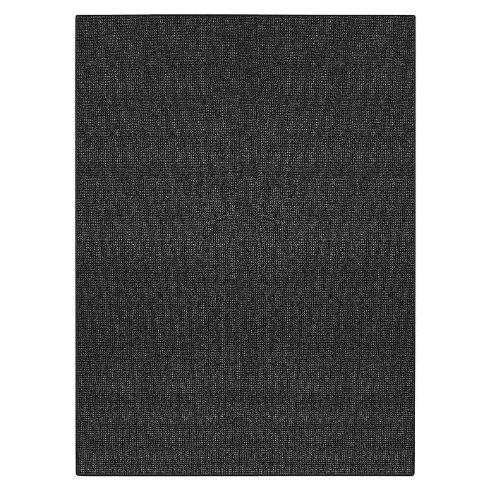 Flachgewebeteppich Carlton - Anthrazit, 200 x 200 cm, 100 % Polypropylen - Hochauflösendes Bild einer eleganten, grauen Textiloberfläche, ideal für Designprojekte oder als stilvoller Hintergrund für Präsentationen.