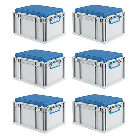 Proregal  Euroboxen-Set 6x Eurobox NextGen Seat Box Blau