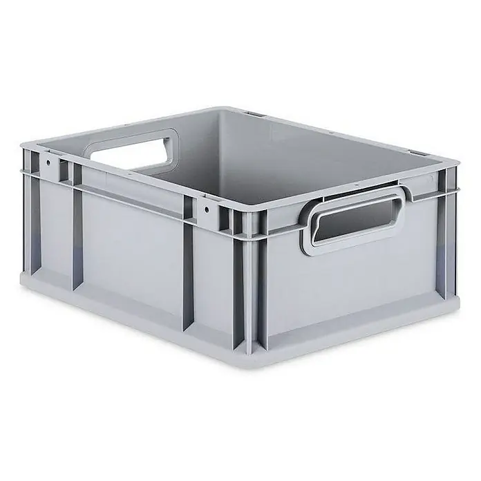 Proregal Euroboxen-Set 5x Eurobox NextGen Grip mit Auflagedeckel inkl. 4 roten Verschlüssen - L x B x H: 40 x 30 x 17 cm, Kunststoff, Grau, 5 Stk. - Graue Kunststoffbox mit Griffen und verstärkten Ecken, ideal für Lagerung und Transport. Robuste Ausführung für den täglichen Gebrauch.
