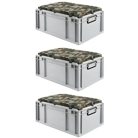 Proregal  Euroboxen-Set 3x Eurobox NextGen Seat Box Camouflage
