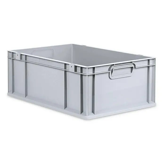Proregal Euroboxen-Set 4x Eurobox NextGen Economy mit Auflagedeckel und 4x Verschlüsse Schwarz - Kunststoff, Grau, 4 Stk. - Graue Kunststoffbox mit Griffen, ideal für Lagerung und Transport, robust und vielseitig einsetzbar im Haushalt und Gewerbe.