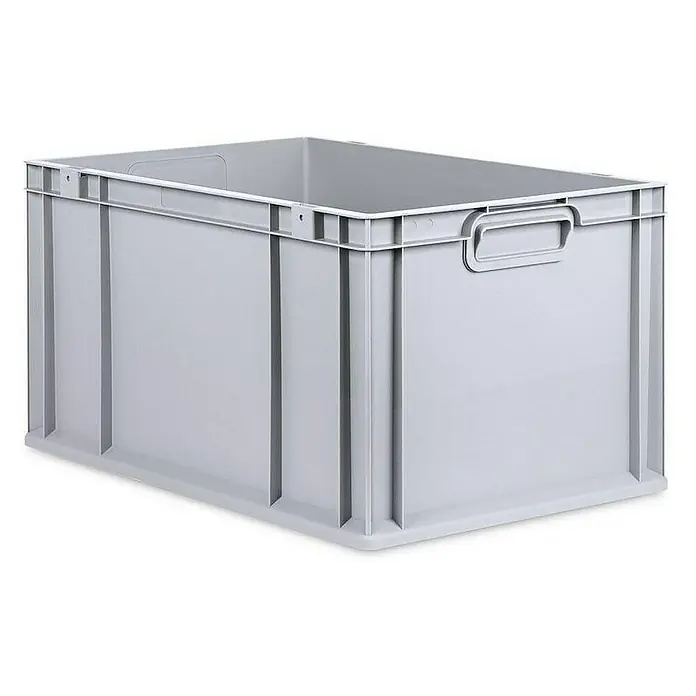 Proregal Euroboxen-Set 5x Eurobox NextGen Economy mit Auflagedeckel und 4x Verschlüsse Schwarz - Kunststoff, Grau, 5 Stk. - Graue, stapelbare Eurobox aus Kunststoff mit verstärkten Wänden und Griffen für Lagerung und Transport von Gütern aller Art.