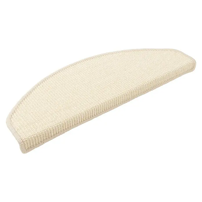 Stufenmatte Premium - 65 x 23,5 cm, 100 % Sisal, Elfenbein - Ein elfenbeinfarbener Teppich für Treppenstufen, der Schutz und Komfort bietet und gleichzeitig das Aussehen der Treppe verbessert.