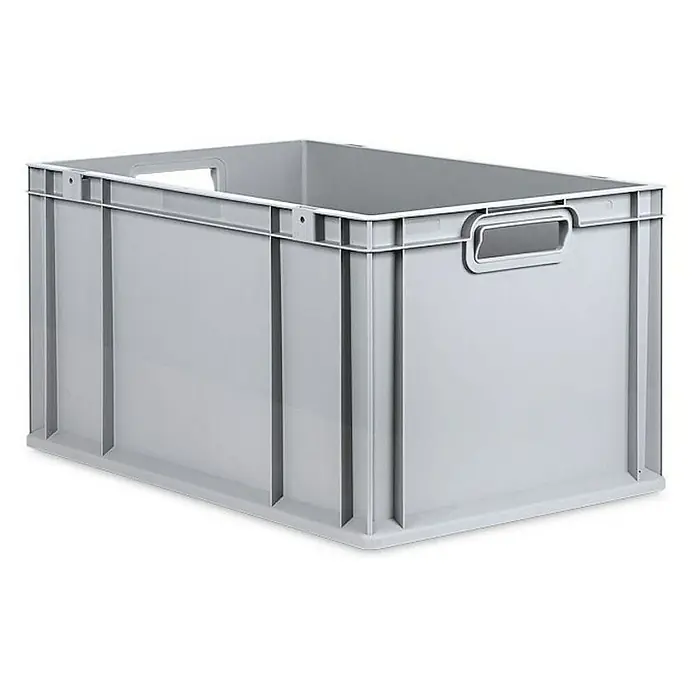 Proregal Euroboxen-Set 5x Eurobox NextGen Grip mit Auflagedeckel inkl. 4 schwarzen Verschlüssen - Kunststoff, Grau, 5 Stk. - Graue Kunststoffbox mit Griffen. Ideal zur Lagerung und Organisation von Gegenständen im Haushalt, Büro oder Lager.