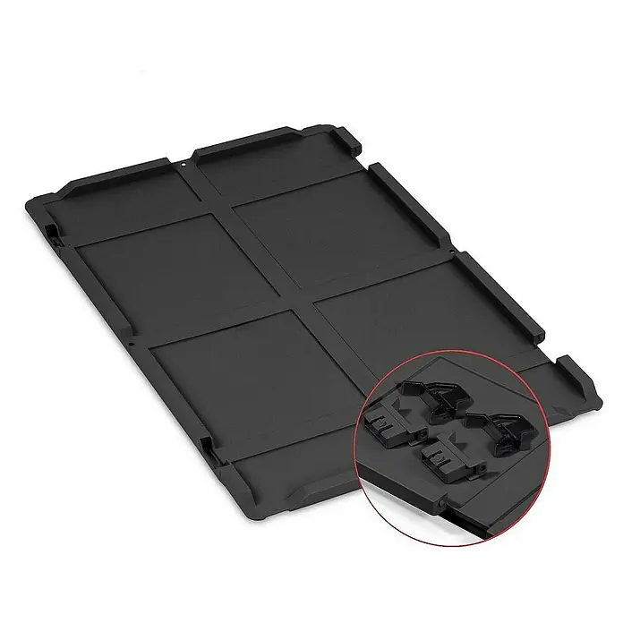 Proregal Euroboxen-Set 10x Eurobox NextGen Color mit Scharnierdeckel und Verschlüssen - Kunststoff, Schwarz, Schwarz, 10 Stk. - Schwarze Kofferraummatte mit Fächern und Befestigungselementen für eine sichere Aufbewahrung im Fahrzeug.