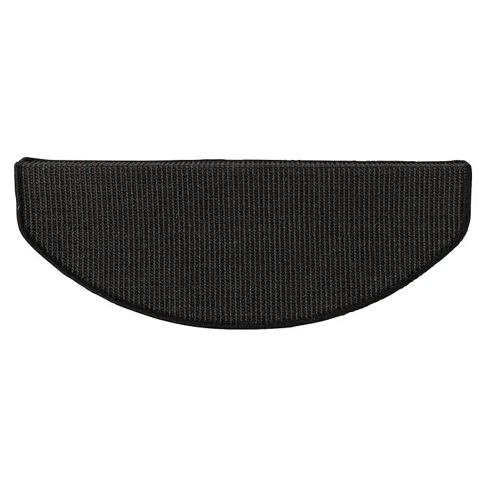 Stufenmatte Premium - 65 x 23,5 cm, 100 % Sisal, Schwarz - Halbrunde, schwarze Teppichmatte für Treppen, sorgt für Sicherheit und Komfort auf jeder Stufe. Rutschfest und strapazierfähig.