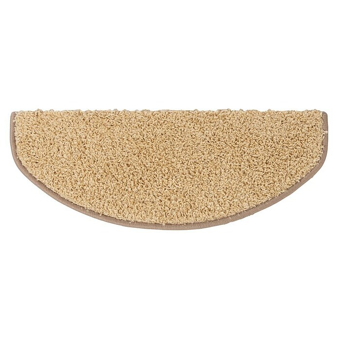 Stufenmatte Shaggy (65 x 23,5 cm, Beige, Halbrund) | BAUHAUS