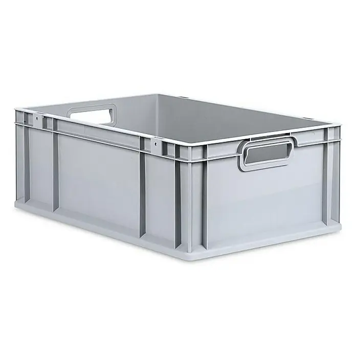 Proregal Euroboxen-Set 5x Eurobox NextGen Economy mit Auflagedeckel und 4x Verschlüsse Schwarz - Kunststoff, Grau, 5 Stk. - Graue Kunststoffbox mit Tragegriffen für Lagerung & Transport. Ideal für Ordnung & effiziente Organisation.