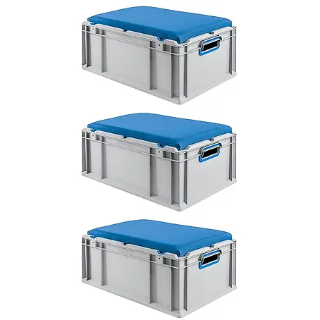 Proregal  Euroboxen-Set 3x Eurobox NextGen Seat Box Blau