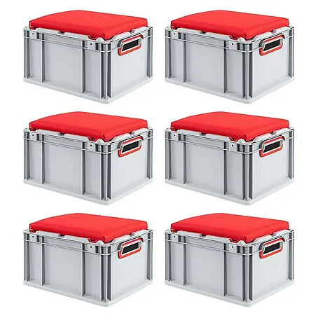 Proregal  Euroboxen-Set 6x Eurobox NextGen Seat Box Rot