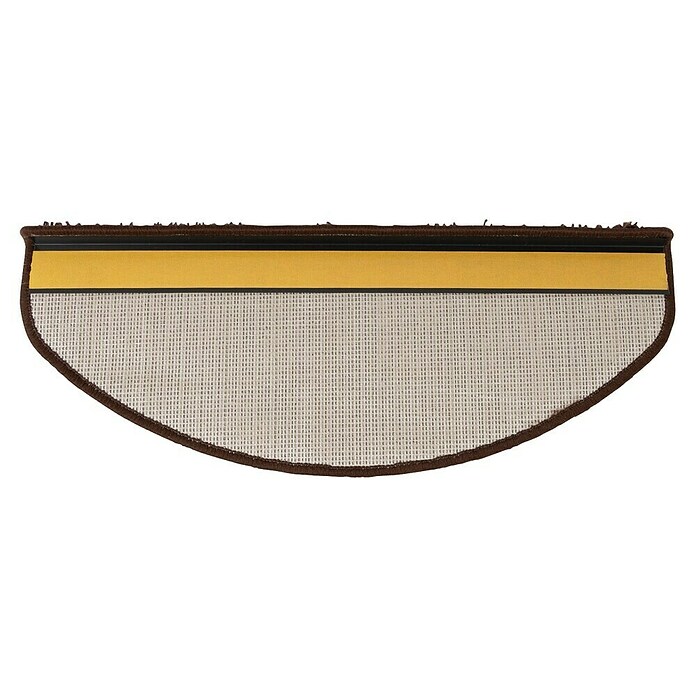 Stufenmatte Shaggy (65 x 23,5 cm, Dunkelbraun, Halbrund) | BAUHAUS