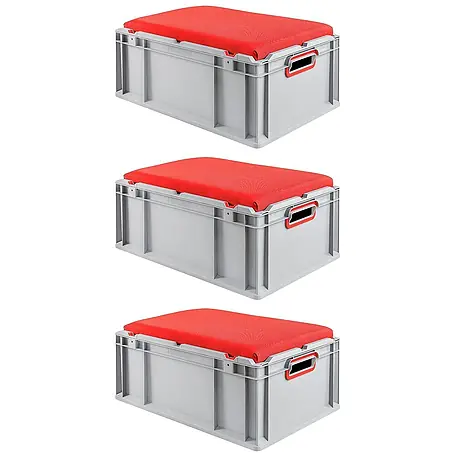 Proregal  Euroboxen-Set 3x Eurobox NextGen Seat Box Rot