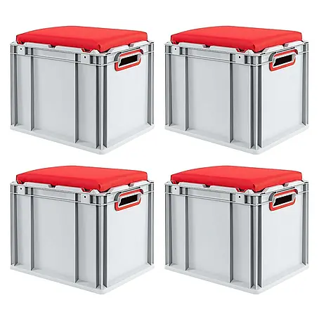 Proregal  Euroboxen-Set 4x Eurobox NextGen Seat Box Rot