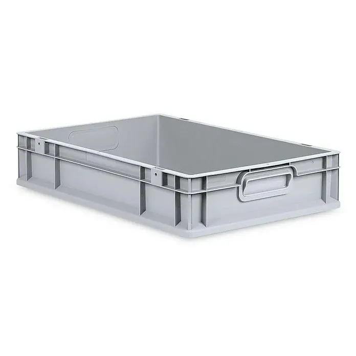 Proregal Euroboxen-Set 5x Eurobox NextGen Economy mit Auflagedeckel und 4x Verschlüsse Schwarz - Kunststoff, Grau, 5 Stk. - Graue Kunststoffbox mit Griffen für Lagerung und Transport. Eine praktische und robuste Lösung für Ordnung und Organisation.