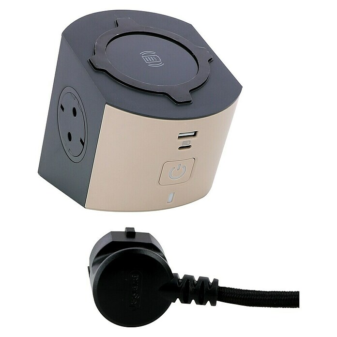 Legrand Base de enchufe múltiple Power Charging (Topo/Negro, Con interruptor) | BAUHAUS