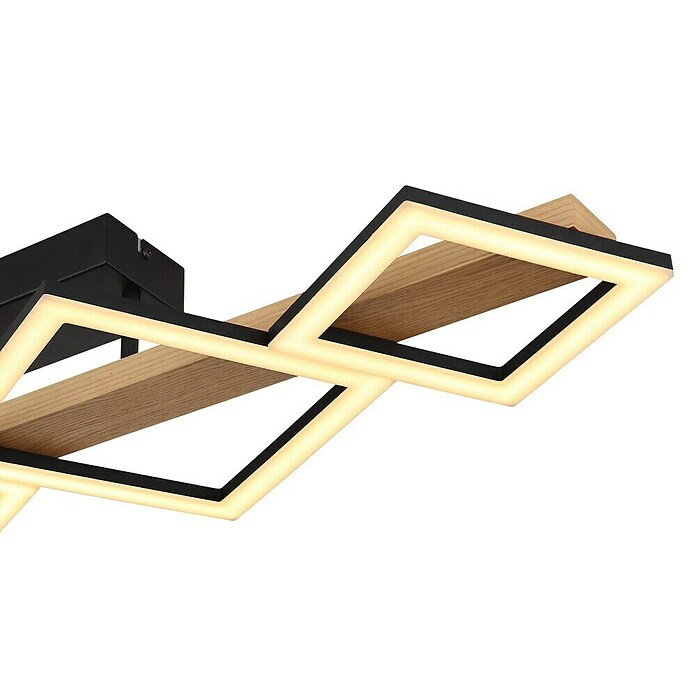 Globo LED-Deckenleuchte Dustin (35 W, L x B x H: 920 x 300 x 130 mm, Schwarz/Braun, Warmweiß) | BAUHAUS