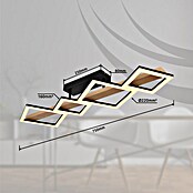 Globo LED-Deckenleuchte Dustin (35 W, L x B x H: 920 x 300 x 130 mm, Schwarz/Braun, Warmweiß) | BAUHAUS