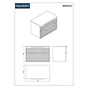 Aquaart Kupaonski ormarić ispod umivaonika Miriad  (Š x D x V: 81 x 46 x 53 cm, Siva) | BAUHAUS