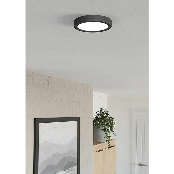 Eglo Fueva 6 Downlight LED empotrable (7,5 W, Ø x Al: 16,5 x 2 cm, Negro, Blanco cálido) | BAUHAUS