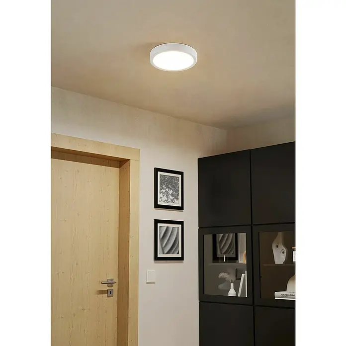 Eglo Fueva 6 Downlight empotrable LED redondo - 11,5 W, Ø x Al: 21 x 2 cm, Blanco, Blanco cálido - Lámpara de techo con diseño redondo y minimalista, que proporciona una iluminación brillante y uniforme. Ideal para interiores modernos.