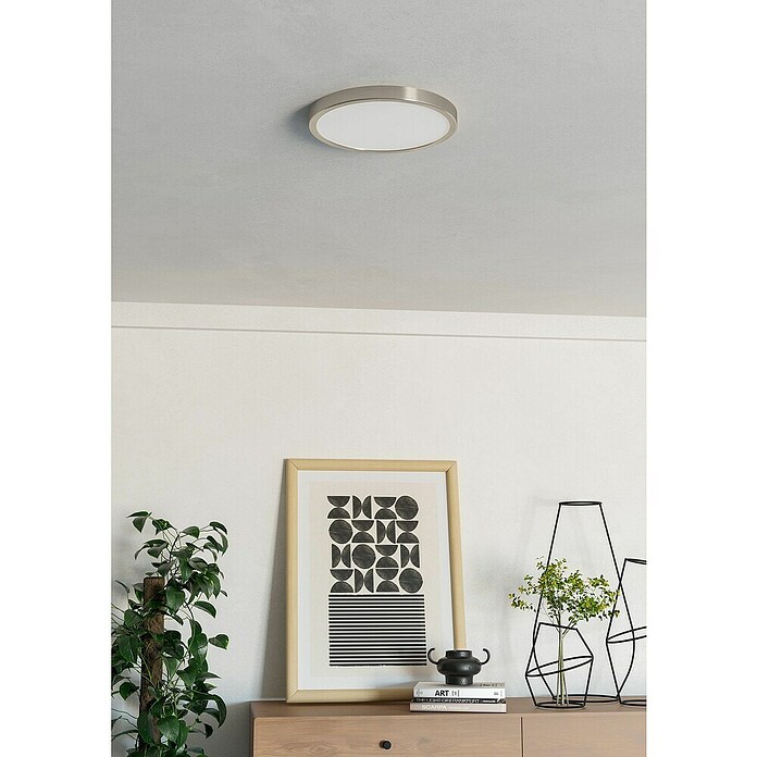 Eglo Fueva 6 Downlight empotrable LED redondo (14,2 W, Ø x Al: 28 x 2 cm, Níquel, Blanco cálido) | BAUHAUS