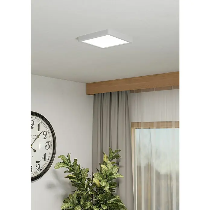 Eglo Fueva 6 Downlight LED empotrable - 10,5 W, L x An x Al: 22 x 22 x 2 cm, Blanco, Blanco frío - La lámpara de techo cuadrada proporciona una iluminación uniforme para la habitación y un ambiente moderno.