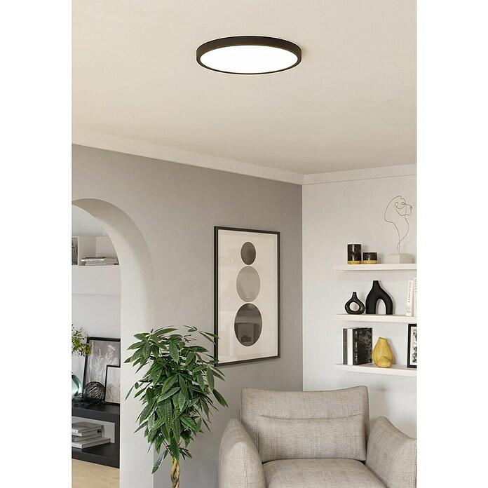 Eglo Fueva 6 Downlight empotrable LED redondo (17 W, Ø x Al: 39 x 25 cm, Negro, Blanco cálido) | BAUHAUS