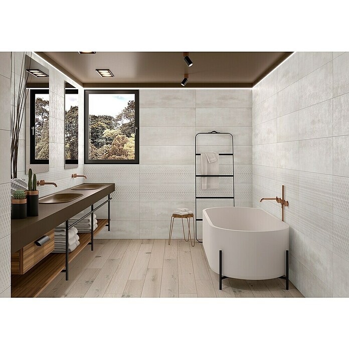 Tau ceramica Keramische tegel Channel White (25 x 75 cm, White, Mat) | BAUHAUS