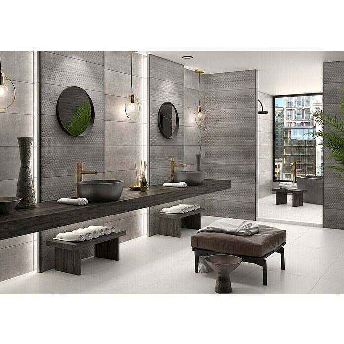 Tau ceramica Keramische tegel Channel Gray (25 x 75 cm, Gray, Mat) | BAUHAUS