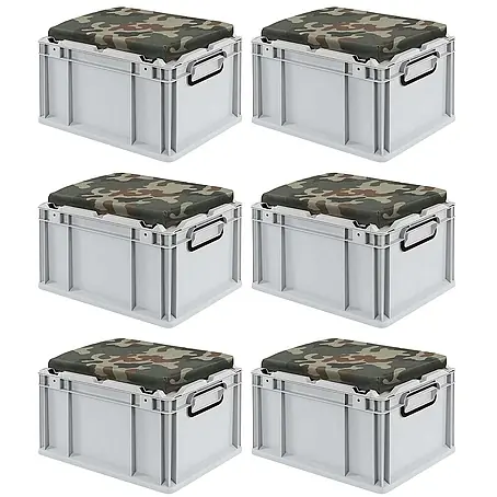 Proregal  Euroboxen-Set 6x Eurobox NextGen Seat Box Camouflage