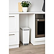 Tatay Cubo con pedal Smart Deco Marble 25L (Blanco/gris, Polipropileno)