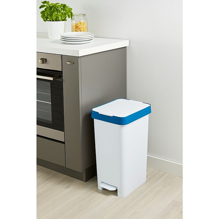 Tatay Cubo con pedal Smart Reciclaje 25L (Azul, Polipropileno)