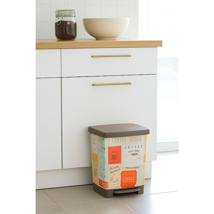 Tatay Cubo con pedal Cubik Deco Vintage (Multicolor, Polipropileno)