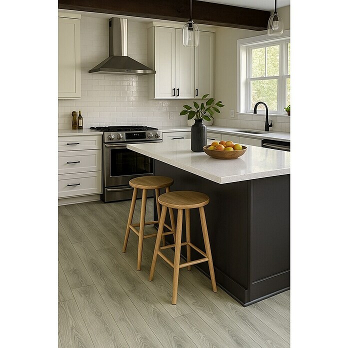 LOGOCLIC Aquaprotect Laminado Roble Silverdale (1.288 x 195 x 8 mm, Roble Silverdale, AC4, Resistente al agua) | BAUHAUS