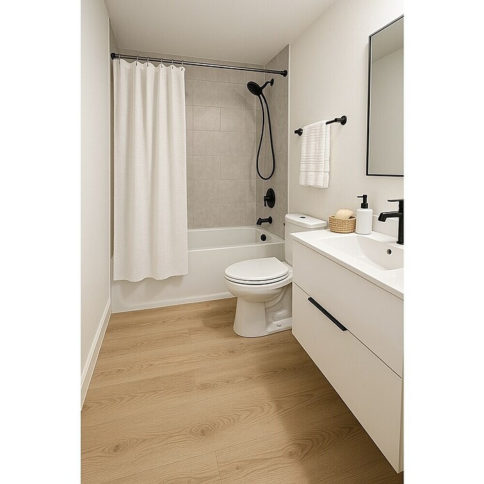 LOGOCLIC Aquaprotect Laminado Roble Sterling (1.288 x 195 x 8 mm, Roble Sterling, AC4, Resistente al agua) | BAUHAUS