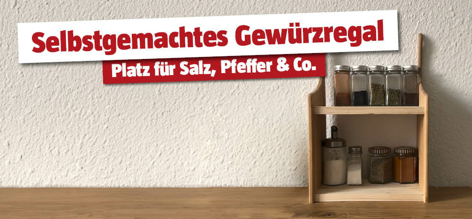 Selbstgemachtes Gewürzregal in der Küche