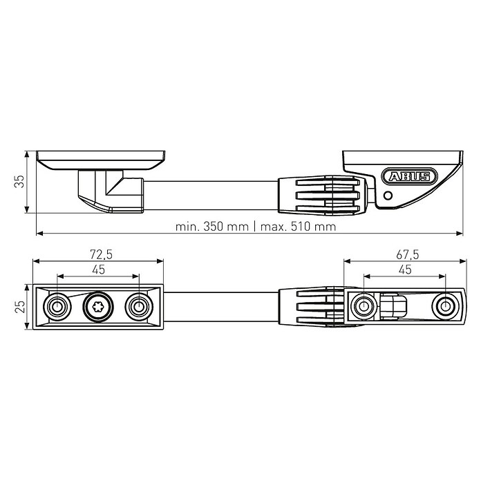 Abus Raamuitzetter (Zilver, 340 mm) | BAUHAUS