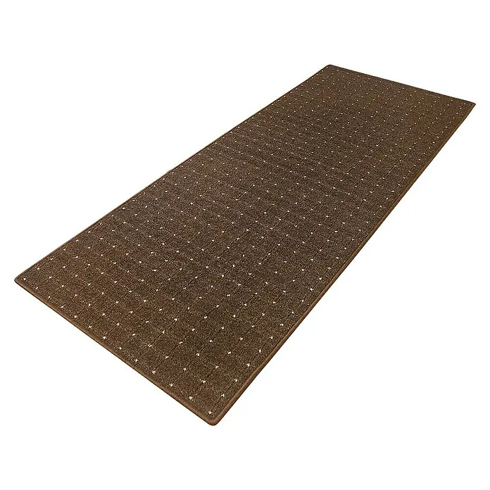 Flachgewebeteppich Rapido - Braun, 300 x 80 cm, 100 % Polypropylen - Ein brauner Läufer mit Punktmuster. Ideal, um jedem Raum einen Hauch von Eleganz und Wärme zu verleihen. Robuste Ausführung für langanhaltende Nutzung.
