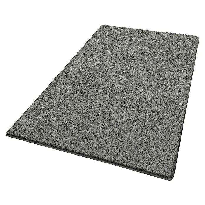 Hochflorteppich Barcelona - Grau, 100 x 100 cm, 100 % Polypropylen - Grauer Teppich mit weicher Textur für Komfort und Stil.