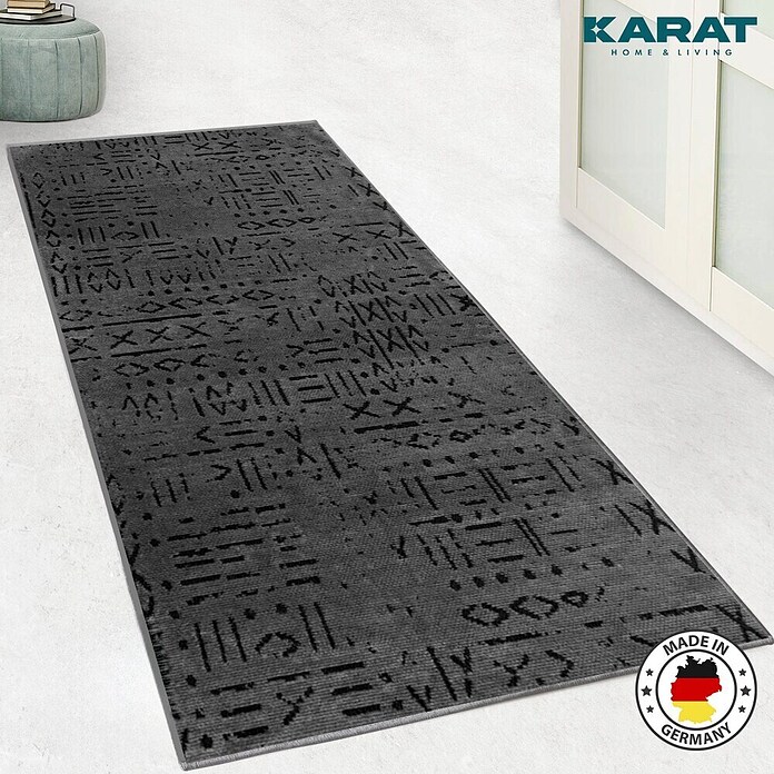 Teppichläufer Vena (Anthrazit, 450 x 80 cm, 65 % Baumwolle, 35 % Polyester) | BAUHAUS
