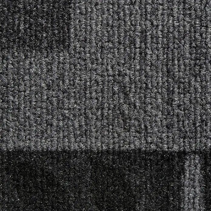 Teppichläufer Akzent - Grau, 100 x 67 cm, 100 % Polyamid - Nahaufnahme eines dunkelgrauen Teppichs mit dichter Textur, ideal für Wohn- oder Bürobereiche.