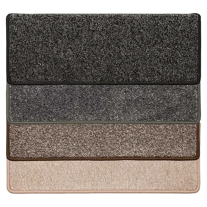 Stufenmatte Lyon - 65 x 23,5 cm, Braun, Rechteck - Eine Nahaufnahme von Teppichfliesen in verschiedenen Farben, die eine vielseitige und stilvolle Bodengestaltung ermöglichen.