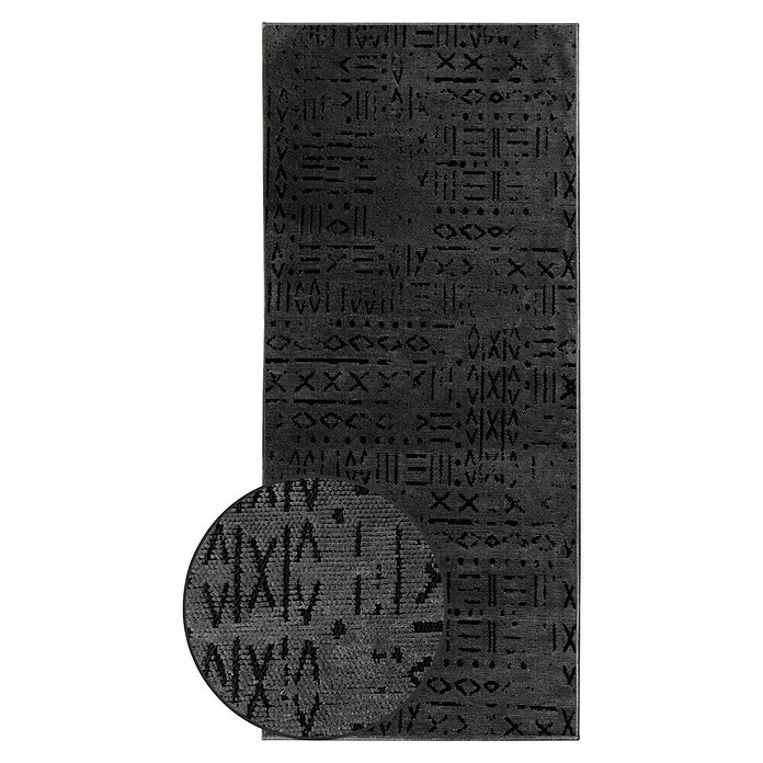 Teppichläufer Vena (Anthrazit, 450 x 80 cm, 65 % Baumwolle, 35 % Polyester) | BAUHAUS