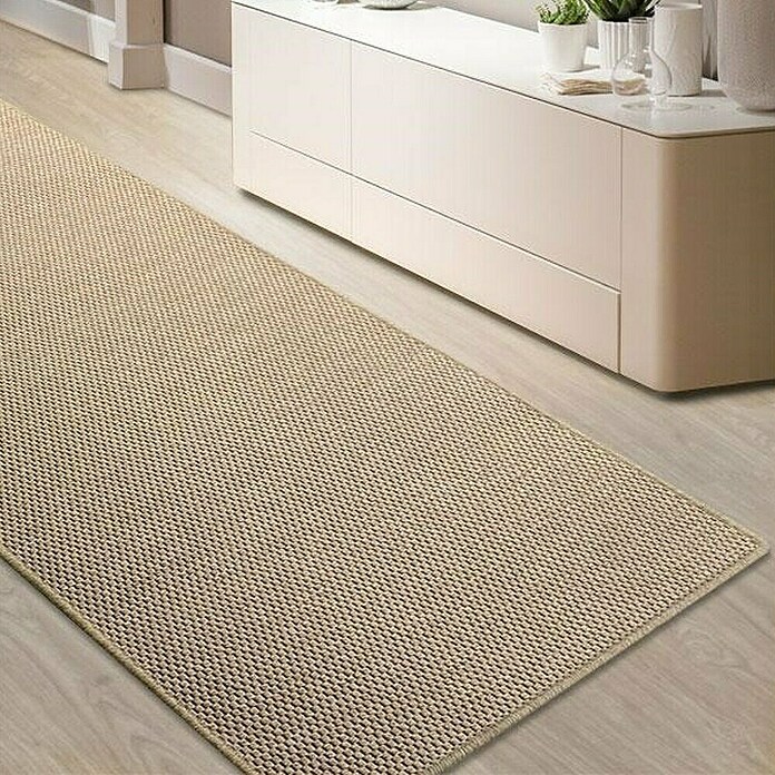 Flachgewebeteppich Kalkutta (Beige, 450 x 100 cm, 83 % Polypropylen, 17 % Naturfaser) | BAUHAUS