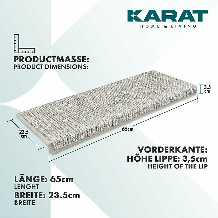 Stufenmatte Geneva (65 x 23,5 cm, Silber, Rechteck) | BAUHAUS